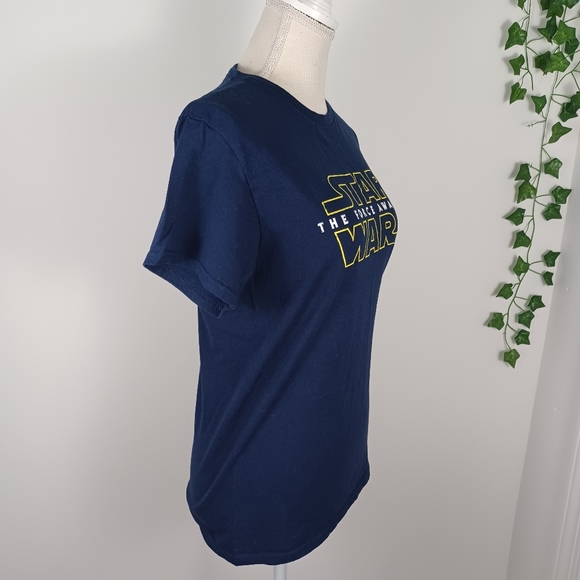 Star War Graphic Print T-Shirt Small Blue/Yellow -Distressed Print - Picture 2 of 11